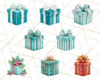 Christmas Gifts Clipart PNG, Realistic Holiday Presents Product Image 2
