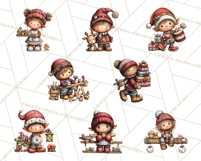 Christmas Elf Clipart Santa’s Workshop PNG Product Image 3