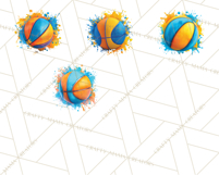 Basketball Clipart PNG with Team Color Paint Splash Design Product Image 10