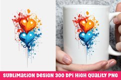 Valentine&#039;s day dripping hearts mug sublimation Product Image 1