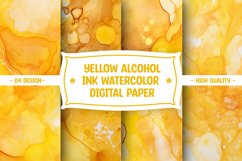 Yellow alcohol ink watercolor digital paper Product Image 1