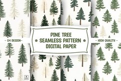 Pine tree seamless pattern digital paper Product Image 1