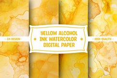 Yellow alcohol ink watercolor digital paper Product Image 1