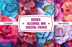 Roses Alcohol Ink Digital Paper Product Image 1