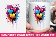 Valentine&#039;s day dripping hearts mug sublimation Product Image 1