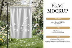 PSD Floral Garden Flag Mockup Product Image 1