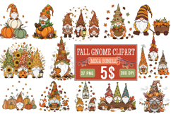 27 Thanksgiving Gnome Clipart ,Fall Gnome Vector Png Product Image 1