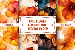 FALL FLOWER ALCOHOL INK DIGITAL PAPER Product Image 1