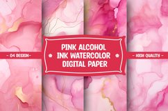 Pink alcohol ink watercolor digital paper Product Image 1