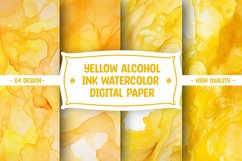 Yellow alcohol ink watercolor digital paper Product Image 1