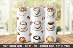 Watercolor Coffee Tumbler Wrap | 20 oz Tumbler Wrap Product Image 1