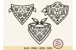 Western Bandana SVG Design | Paisley Cowboy Bandana Product Image 1