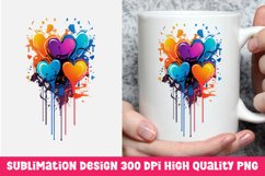 Valentine&#039;s day dripping hearts mug sublimation Product Image 1
