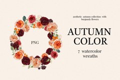 Autumn watercolor wreath clipart. Floral fall clipart Product Image 1