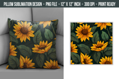Daisy &amp; Sunflower Pillow | Throw Pillow Sublimation Product Image 1
