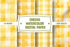 Checks pattern watercolor digital paper Product Image 1