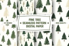 Pine tree seamless pattern digital paper Product Image 1