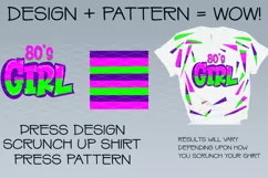 Faux Tie Dye Sublimation t shirt design 80's Girl Retro PNG Product Image 2