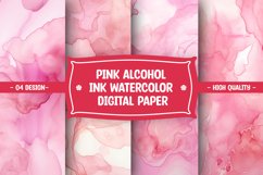 Pink alcohol ink watercolor digital paper Product Image 1