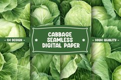 Cabbage Watercolor Pattern Digital Paper Product Image 1