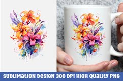 Watercolor floral mug sublimation design Product Image 1