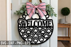 Welcome Dog Laser Cut SVG | Dog Round Sign Decoration Product Image 3
