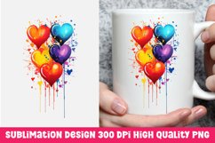 Valentine&#039;s day dripping hearts mug sublimation Product Image 1