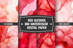 Red alcohol ink watercolor digital paper Product Image 1