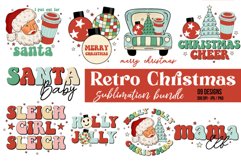 Retro christms sublimation bundle, Groovy christmas png Product Image 1