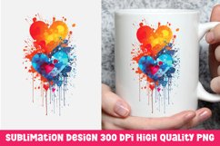 Valentine&#039;s day dripping hearts mug sublimation Product Image 1