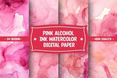 Pink alcohol ink watercolor digital paper Product Image 1