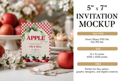5x7 Invitation Mockup PSD, Blank Card Template Product Image 2