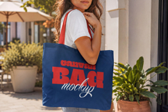 Canvas Bag with Women Mockup Product Image 1