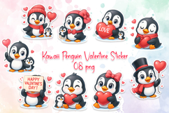 Kawaii Penguin Valentine Stickers Product Image 1