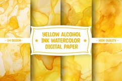 Yellow alcohol ink watercolor digital paper Product Image 1