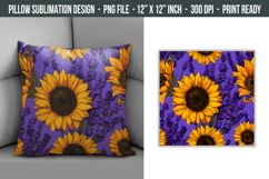 Lavender &amp; Sunflower Pillow | Throw Pillow Sublimation Product Image 1