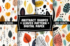 Abstract Shapes And Leaves Digital Paper Product Image 1