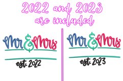 Mr and Mrs Est. 2022 / 2023 | Wedding Embroidery Product Image 2