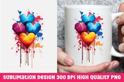 Valentine&#039;s day dripping hearts mug sublimation Product Image 1