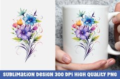 Watercolor floral mug sublimation design Product Image 1