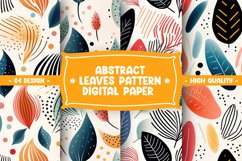 Abstract Shapes And Leaves Digital Paper Product Image 1