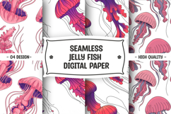 Seamless jelly fish pattern digital paper Product Image 1