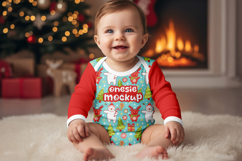 Christmas Long-Sleeve Onesie Mockup Product Image 1