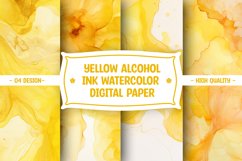 Yellow alcohol ink watercolor digital paper Product Image 1