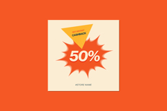 50 Cashback Promotional Banner - Vector Template Product Image 1