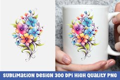 Watercolor floral mug sublimation design Product Image 1