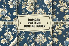Damask Pattern Digital Paper Product Image 1