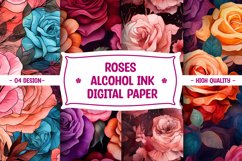 Roses Alcohol Ink Digital Paper Product Image 1