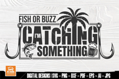 Fish or Buzz Catching Something SVG Palm Hook Design Product Image 1