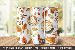 Fall Coffee Tumbler Wrap | 20 oz Tumbler Wrap Product Image 1